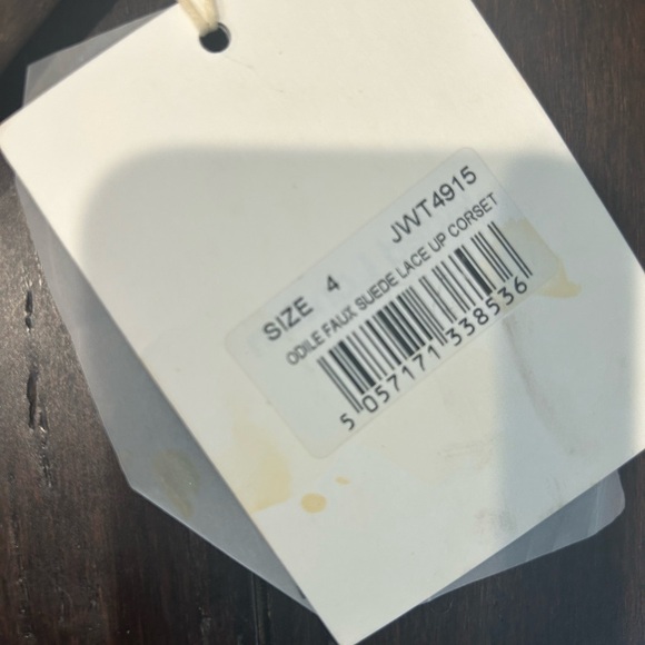 New Jaded London 4 Odile Brown Faux Leather Lace Up Corset halter top distressed - Picture 7 of 8